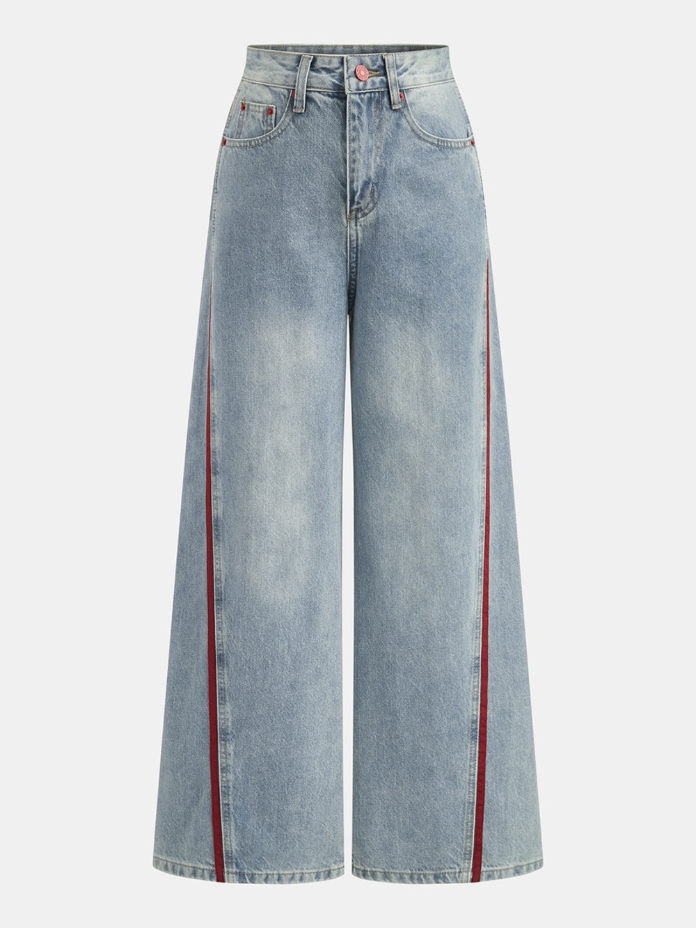 Commense Side Stripe Curved Leg Denim Jeans